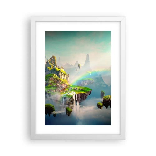 Plakat w białej ramie - Śródniebie - wyspy szczęśliwe - 30x40 cm