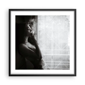 Plakat w czarnej ramie - Zmysłowa chwila - 50x50 cm