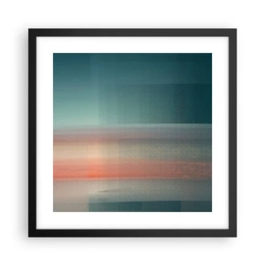 Plakat w czarnej ramie - Abstrakcja: fale światła - 40x40 cm