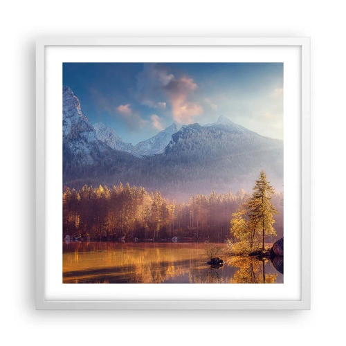 Plakat w białej ramie - W górach i dolinach - 50x50 cm