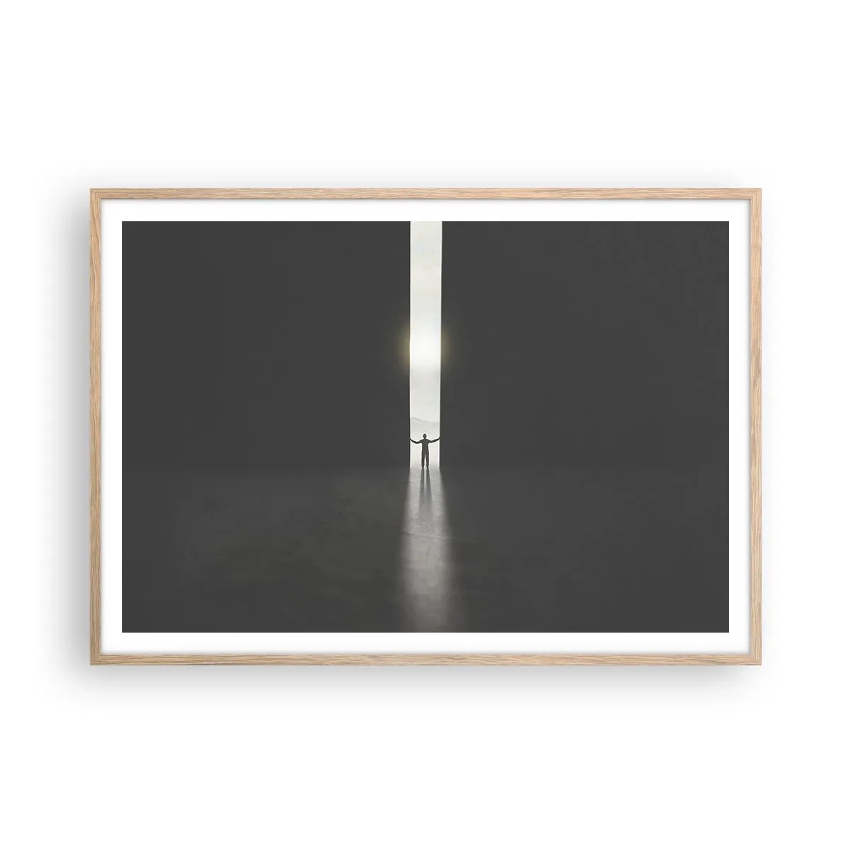 Plakat w ramie jasny dąb - Krok do jasnej przyszłości - 100x70 cm