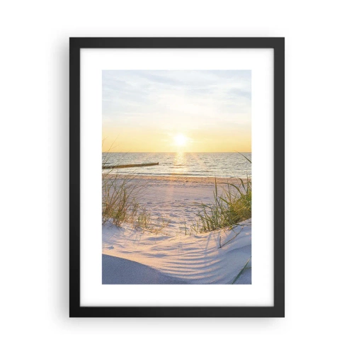 Plakat w czarnej ramie - Morza szum, ptaków śpiew, dzika plaża pośród traw… - 30x40 cm