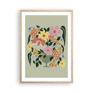 Plakat w ramie jasny dąb - Bukiet kipiący życiem - 50x70 cm