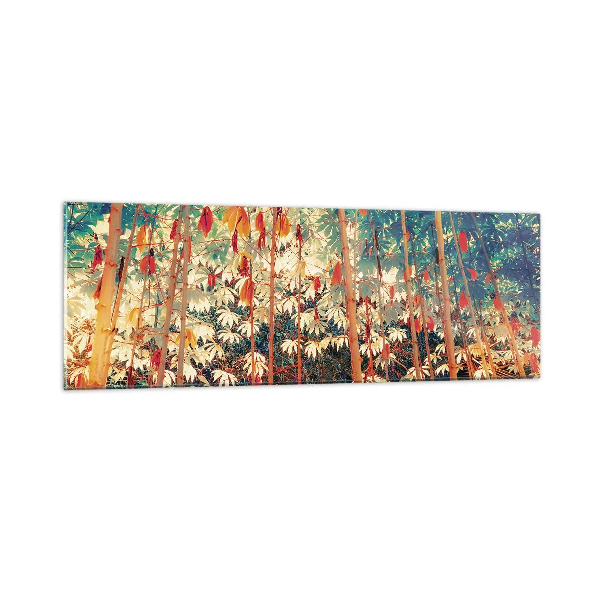 Obraz na szkle - Tajemne życie liści - 90x30 cm