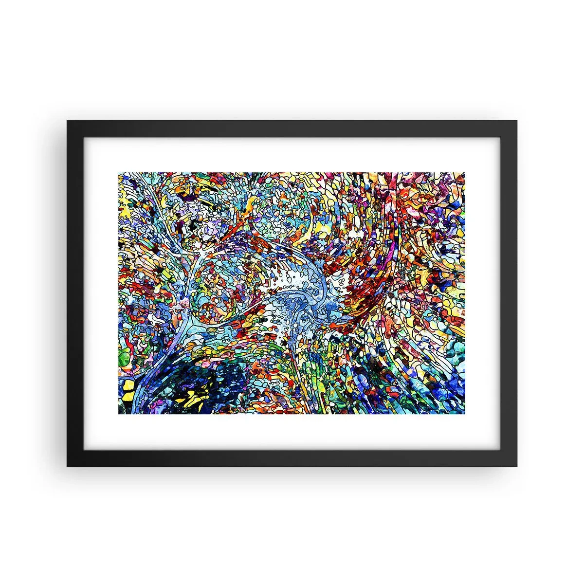 Plakat w czarnej ramie - Witraż kroplisty - 40x30 cm