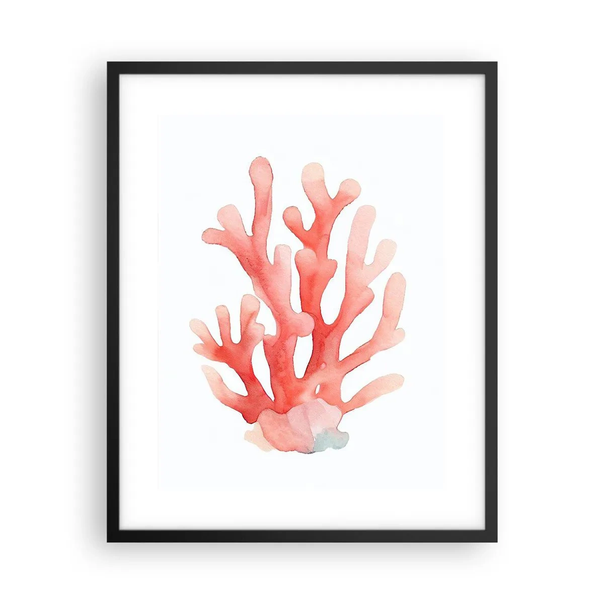 Plakat w czarnej ramie - Koral koloru koralowego - 40x50 cm
