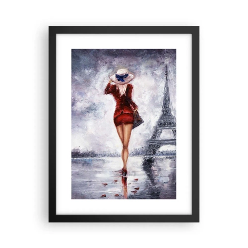 Plakat w czarnej ramie - Paryskie symbole - 30x40 cm