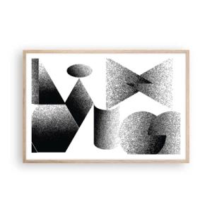 Plakat w ramie jasny dąb - Kąty i owale - 91x61 cm