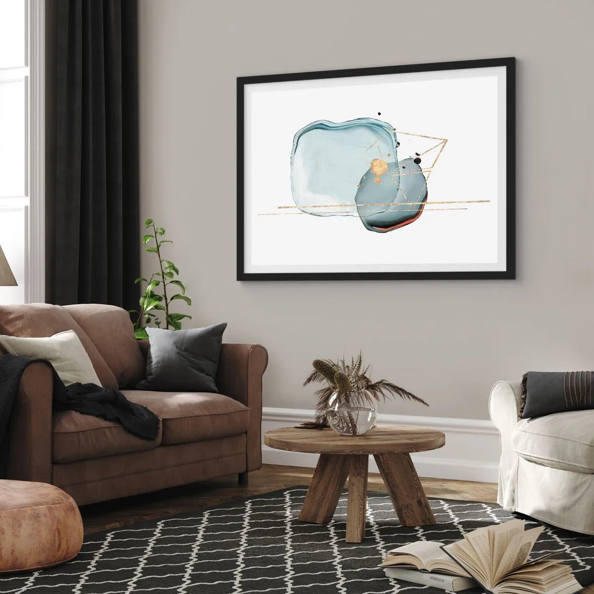 Plakat w czarnej ramie - Studium kropli - 91x61 cm