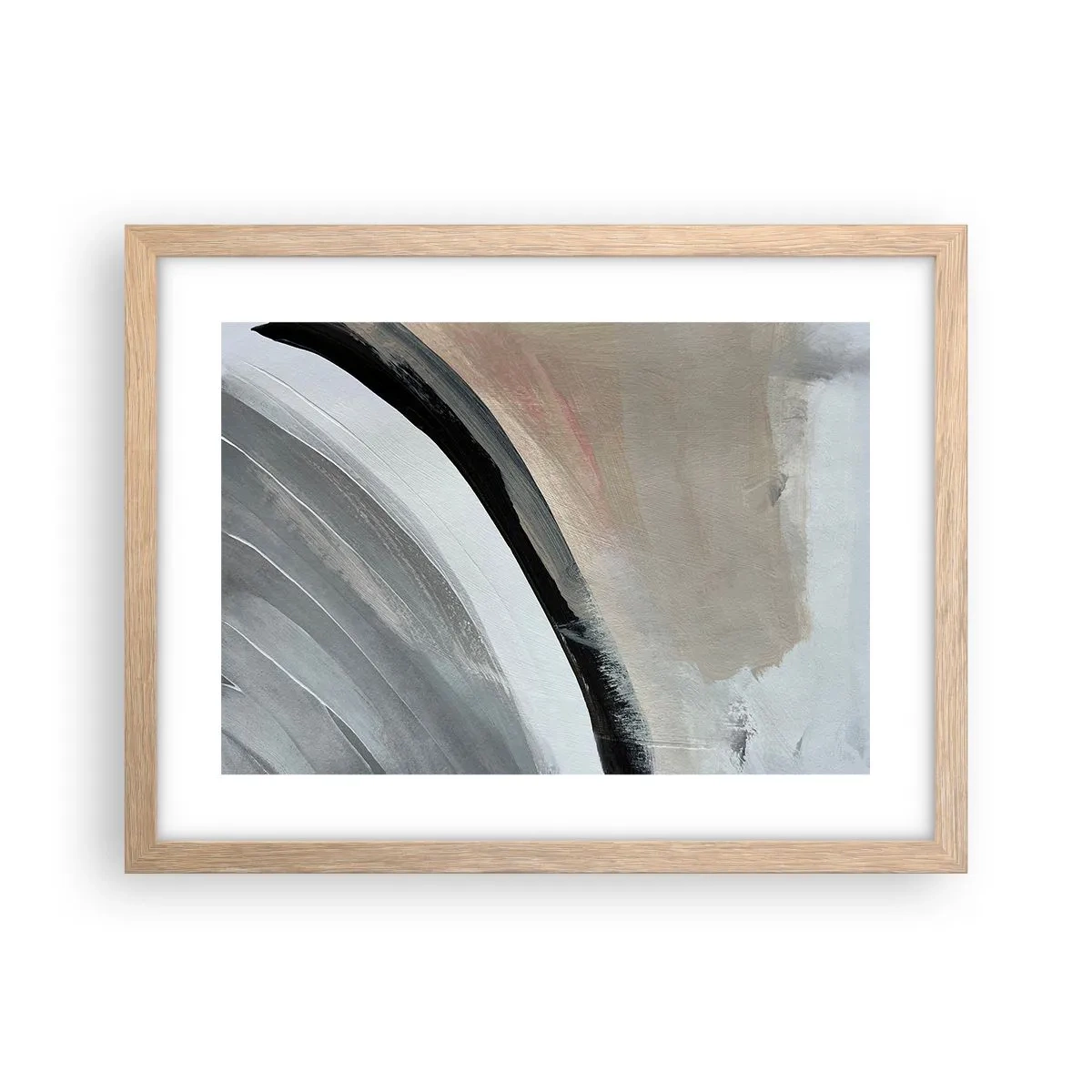 Plakat w ramie jasny dąb - Kompozycja: łuk czerni i szarości - 40x30 cm