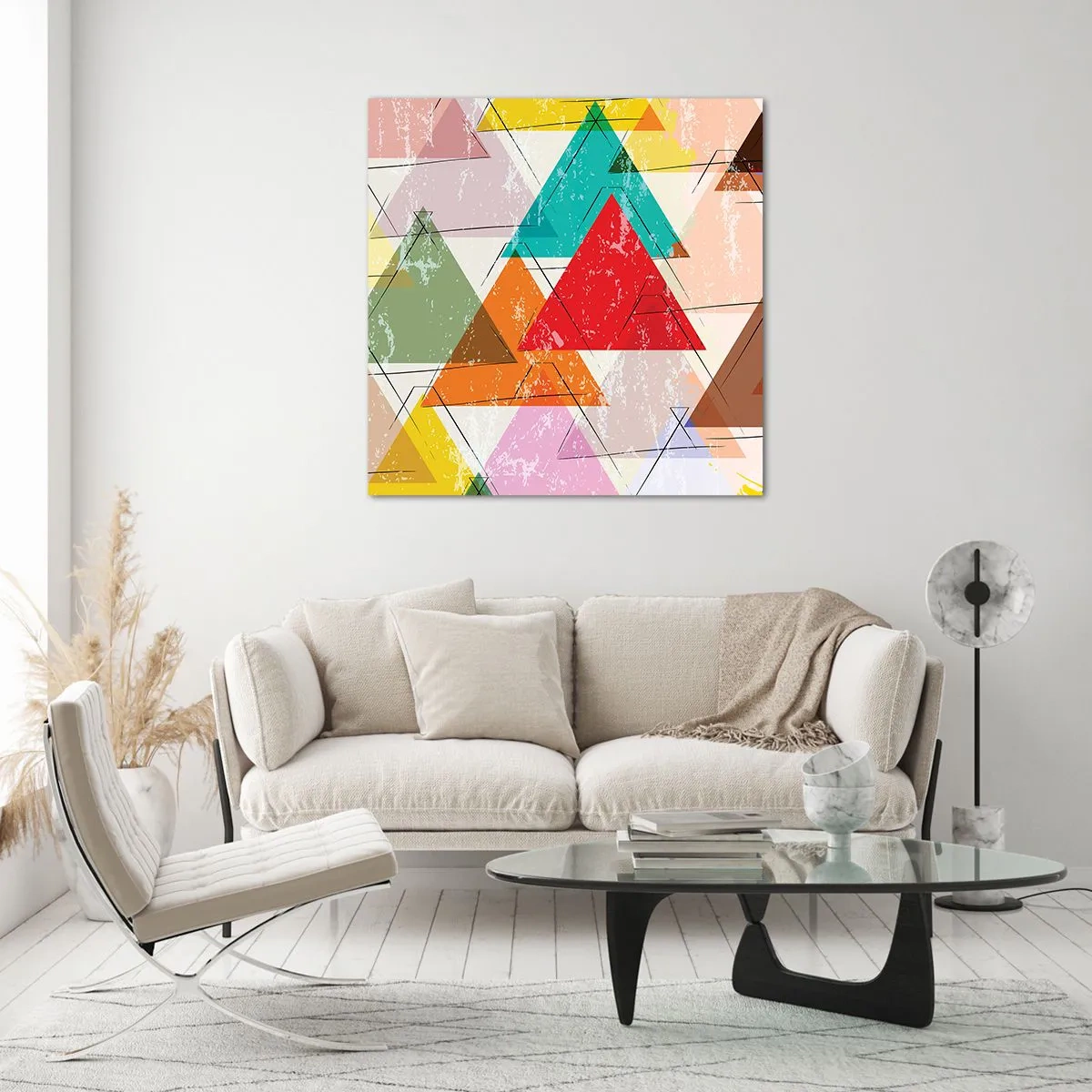 Obraz na szkle - Trzy po trzy - 50x50 cm