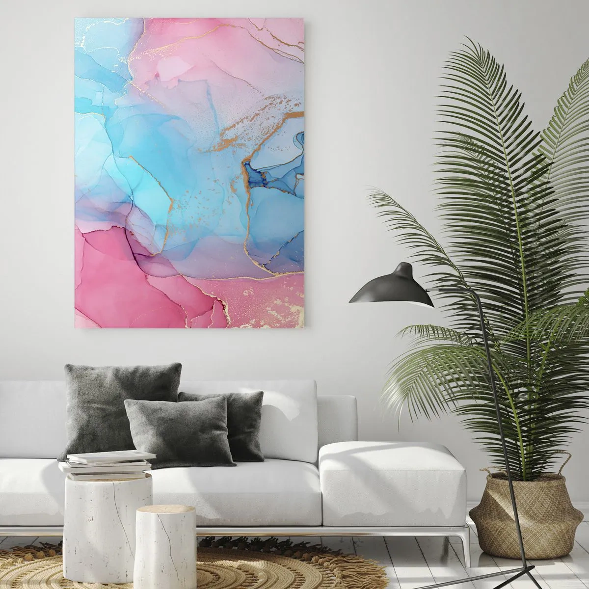 Obraz na szkle - Spotkanie i przenikanie - 50x70cm - Spotkanie i przenikanie - Nowoczesna dekoracja ścienna do salonu, kuchni i sypialni ARTTOR