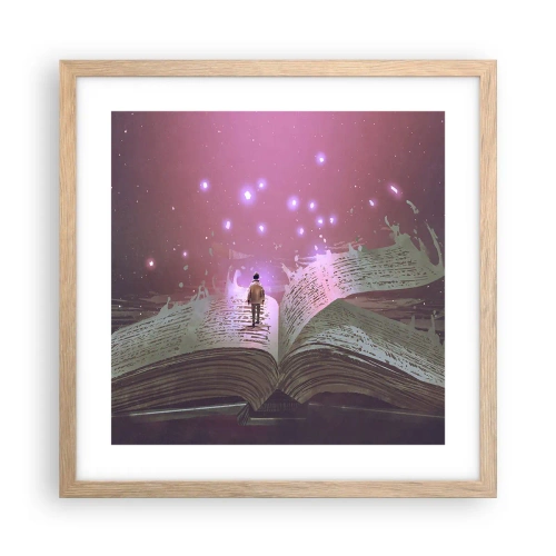 Plakat w ramie jasny dąb - Zaproszenie do innego świata - przeczytaj! - 40x40 cm
