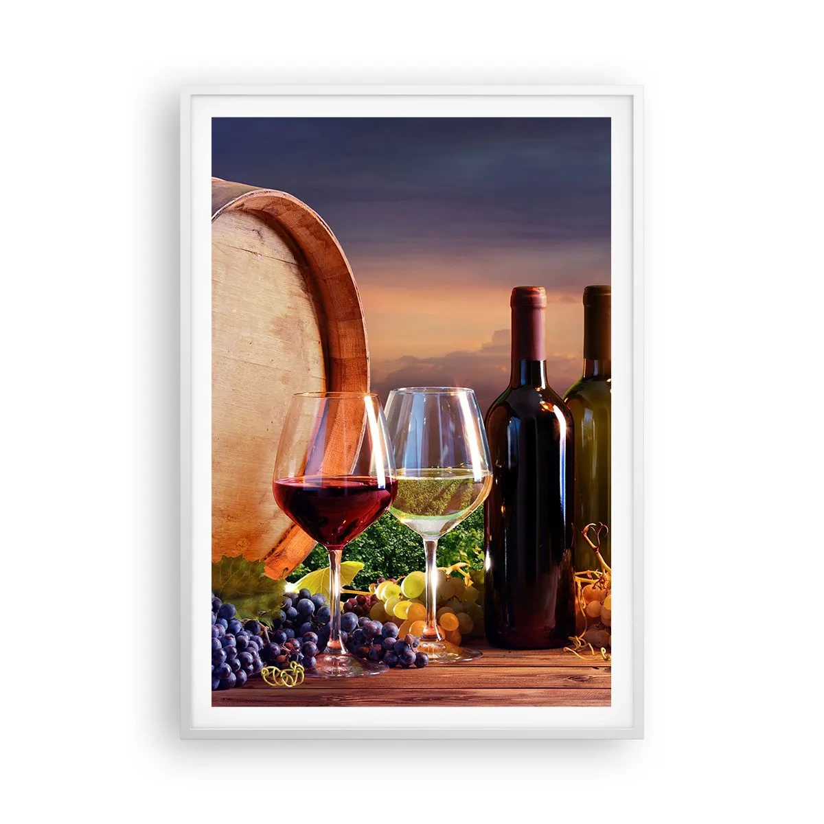 Plakat w białej ramie - Tu życie ma smak - 70x100 cm