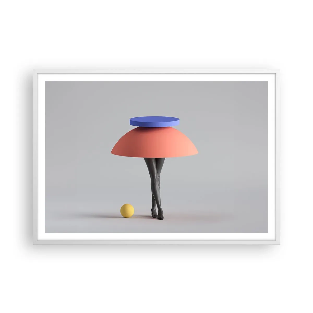 Plakat w białej ramie - Kompozycja surrealistyczna - 100x70 cm