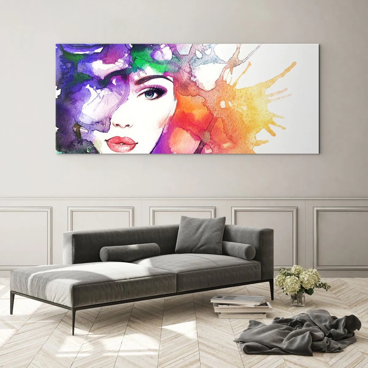 Obraz na szkle - Z głową w chmurach - 90x30 cm