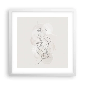 Plakat w białej ramie - Splątani w uścisku - 40x40 cm