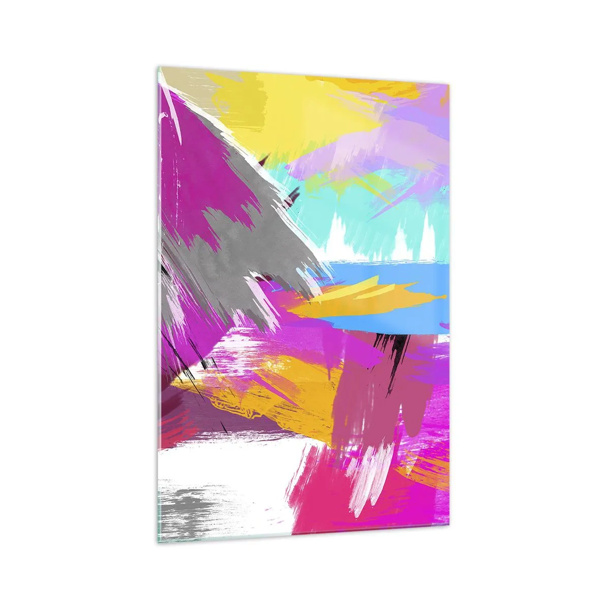 Obraz na szkle - Dynamiczna abstrakcja w intensywnych kolorach - 70x100cm - Maz, maz, maz jeszcze raz - Nowoczesna dekoracja ścienna do salonu i sypialni ARTTOR