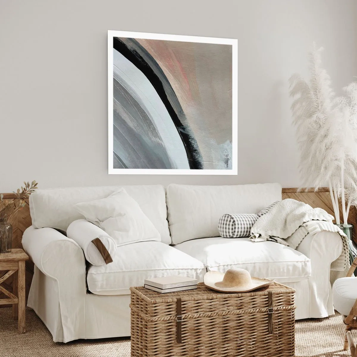 Plakat - Kompozycja: łuk czerni i szarości - 60x60 cm