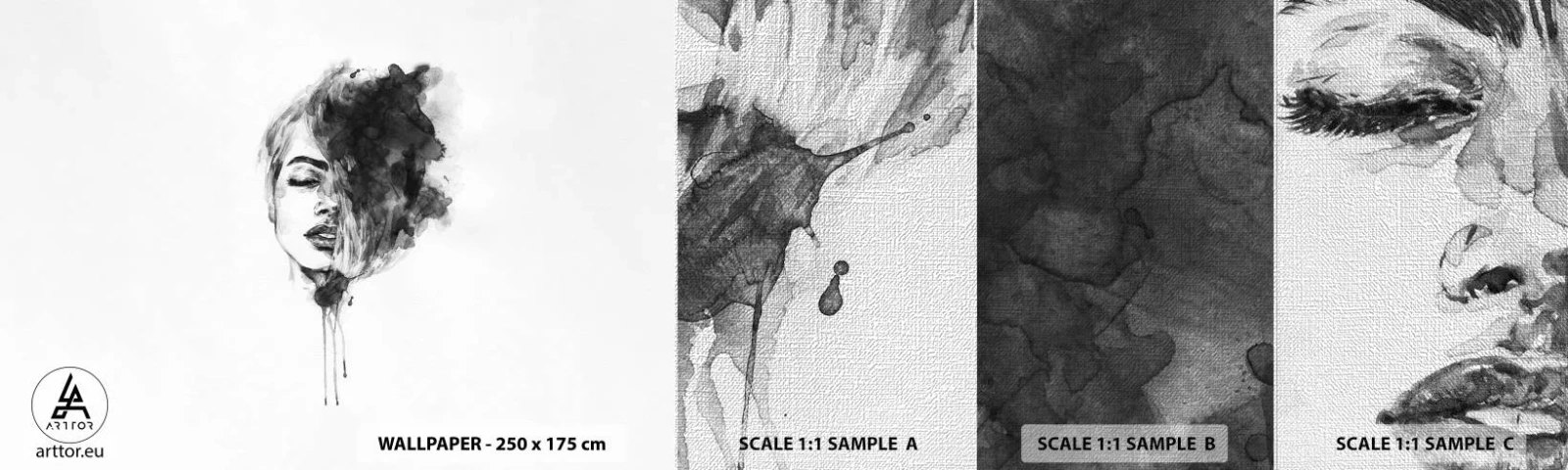 Fototapeta Próbka Premium Canvas - O czym marzy dziewczyna - Portret Kobiety, Twarz Kobiety, Abstrakcja - 100x30 cm
