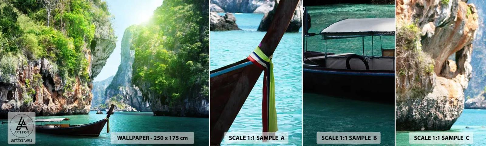 Fototapeta Próbka Standard Eco - Zaproszenie do egzotycznej podróży - Krajobraz, Tajlandia, Morze - 100x30 cm