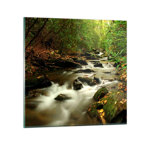 Obraz na szkle - Jak płynne srebro - 40x40 cm