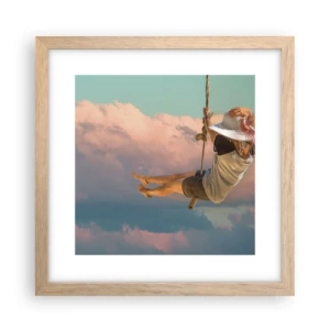 Plakat w ramie jasny dąb - Zabawa w obłokach - 30x30 cm