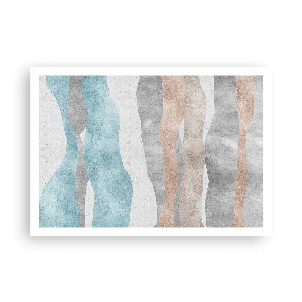 Plakat - Abstrakcyjne pasy w pastelowych odcieniach - 100x70cm - Studium bliskości - Nowoczesna dekoracja ścienna do salonu i sypialni ARTTOR