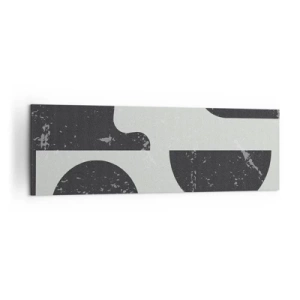 Obraz na płótnie - Geometryczne wzory w odcieniach czerni i szarości - 160x50cm - Kompozycja ponad i pod - Nowoczesna dekoracja ścienna do salonu i sypialni ARTTOR