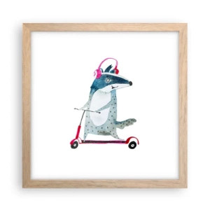 Plakat w ramie jasny dąb - Borsucze radości - 30x30 cm