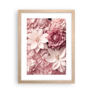 Plakat w ramie jasny dąb - W różowych płatkach - 30x40 cm
