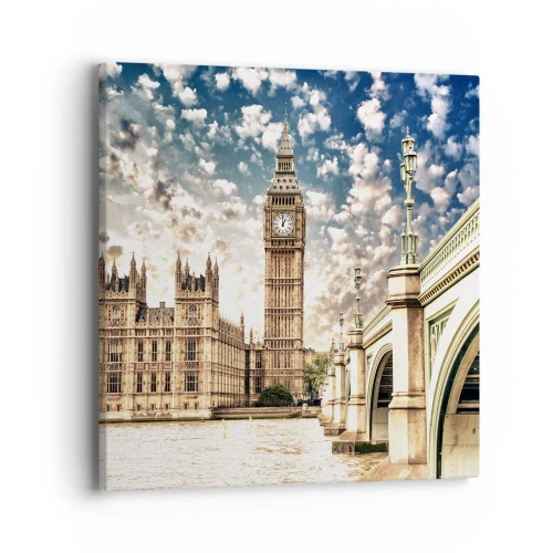 Obraz na płótnie - Pierzaste obłoki nad  Tamizą - 40x40 cm