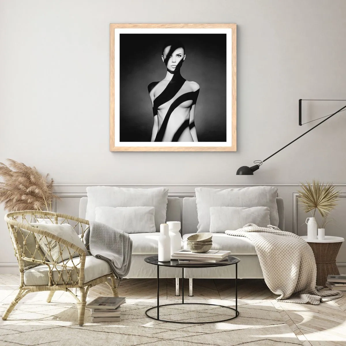 Plakat w ramie jasny dąb - W blasku i w cieniu - 30x30 cm