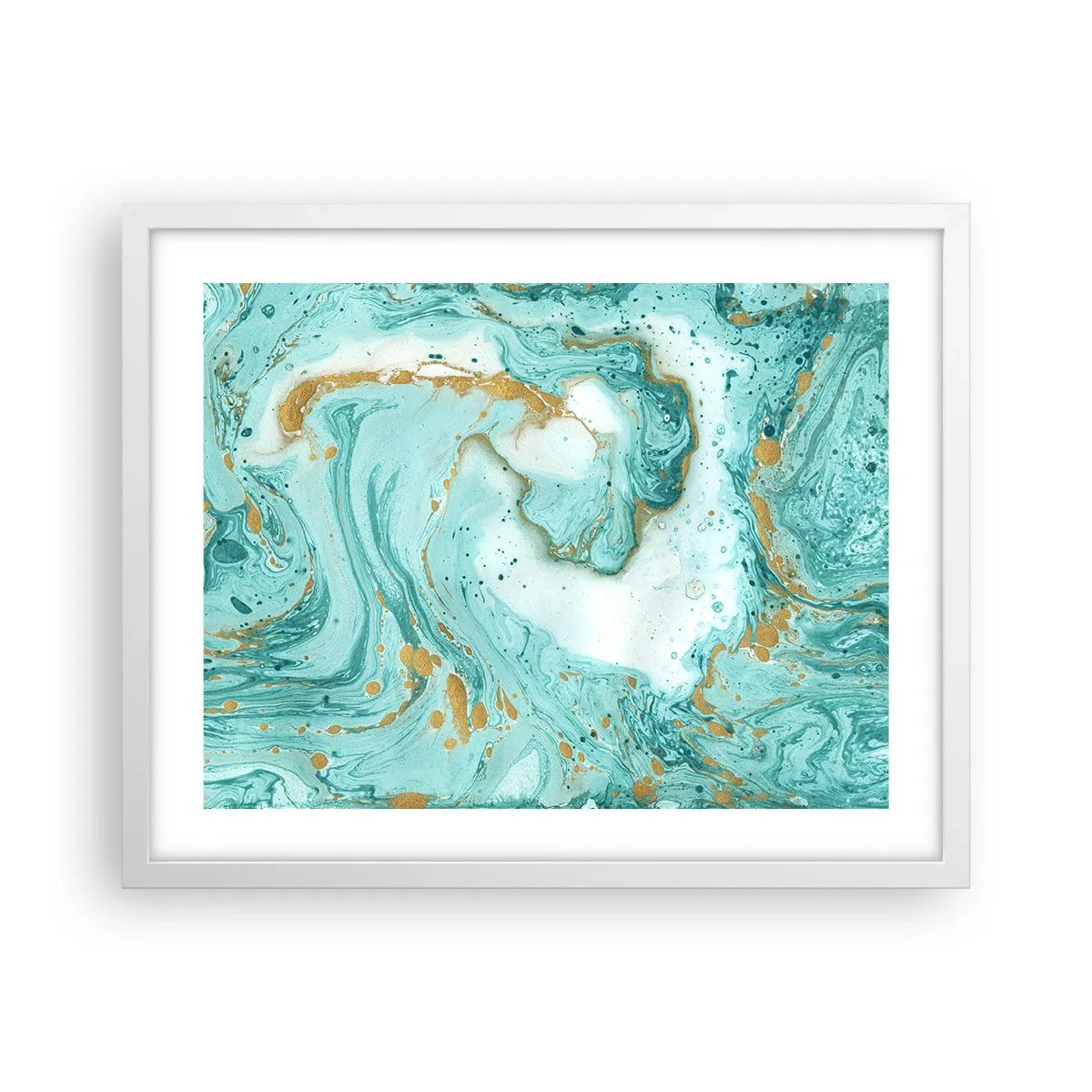 Plakat w białej ramie - Pod wielką falą z epoki Edo - 50x40 cm