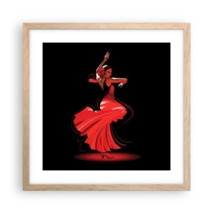 Plakat w ramie jasny dąb - Ognisty duch flamenco - 40x40 cm