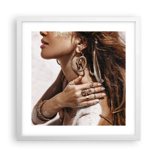 Plakat w białej ramie - Królowa dzikiej plaży - 40x40 cm