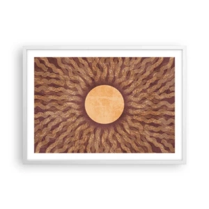 Plakat w białej ramie - Ikona słońca - 70x50 cm