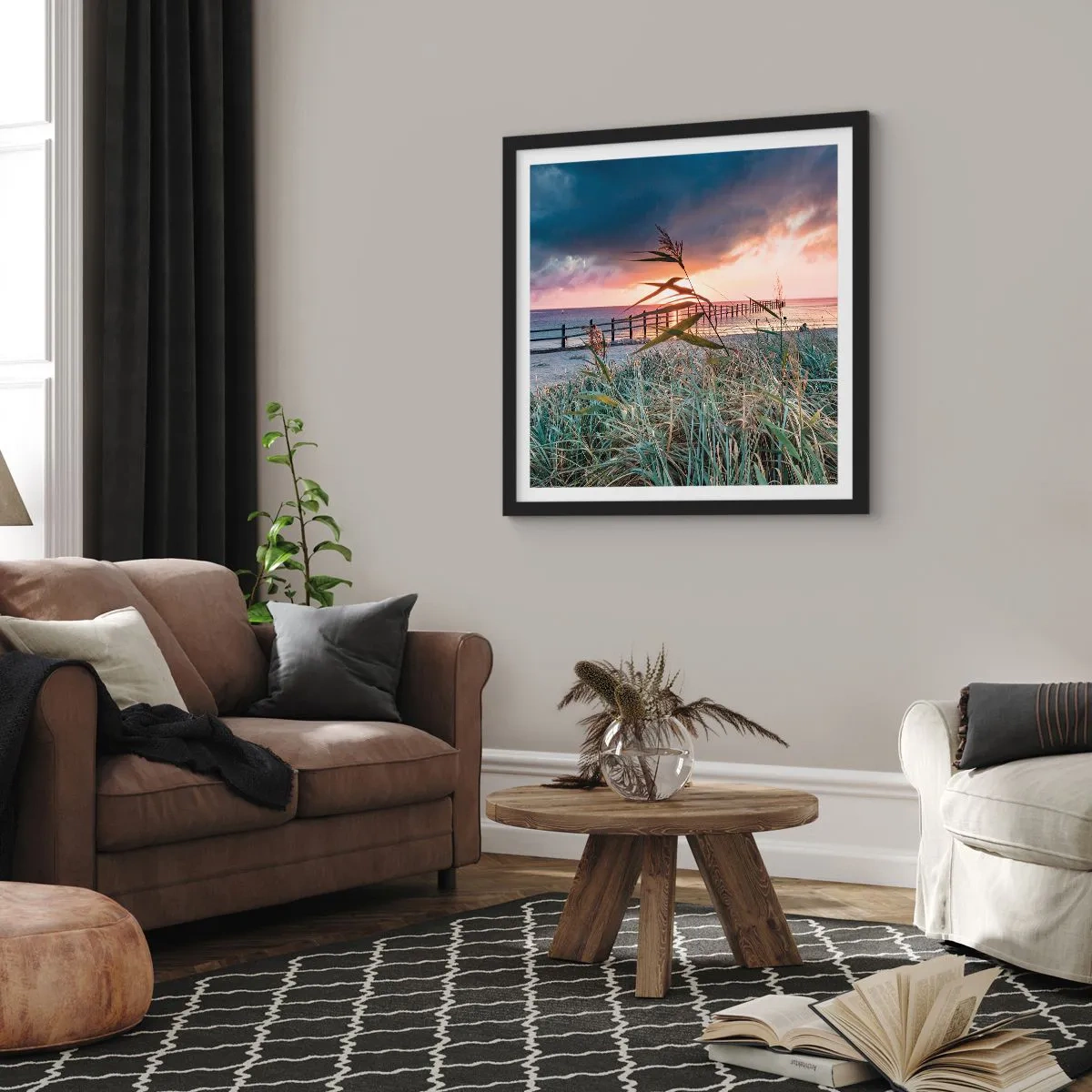 Plakat w czarnej ramie - Nie przemija z wiatrem - 60x60 cm