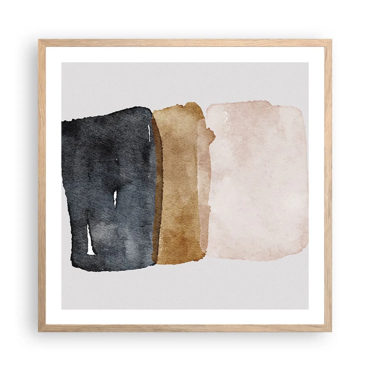 Plakat w ramie jasny dąb - Kompozycja barw ziemi - 60x60 cm