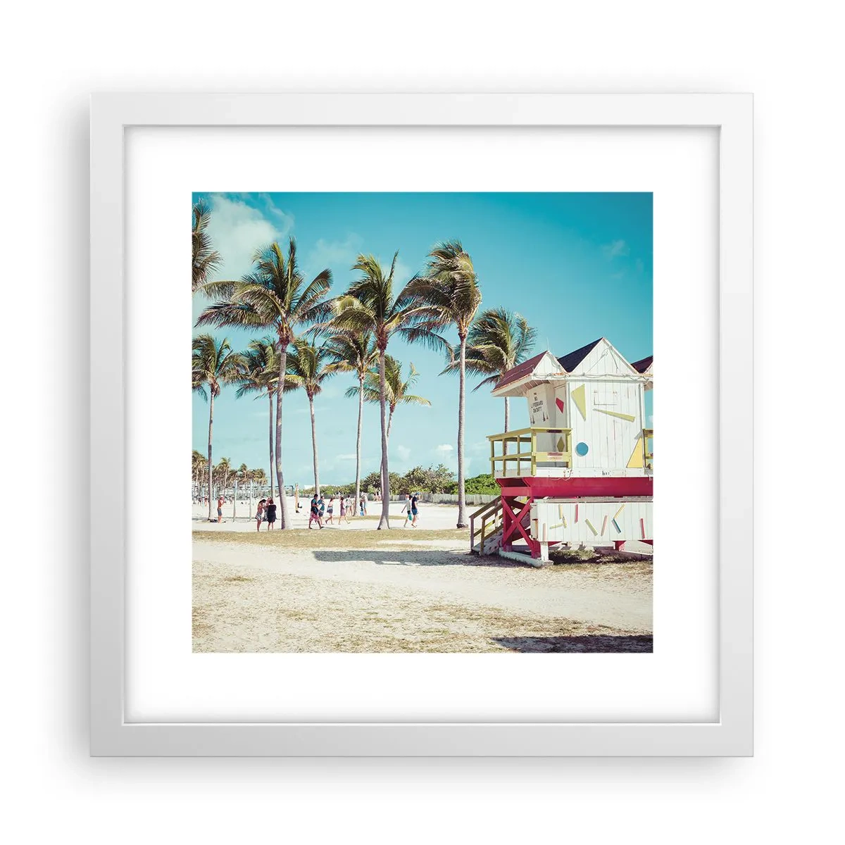 Plakat w białej ramie - Przed tobą piękny dzień - 30x30 cm