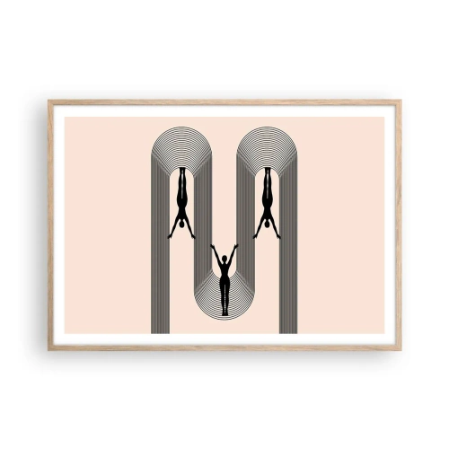 Plakat w ramie jasny dąb - Do góry nogami - 100x70 cm