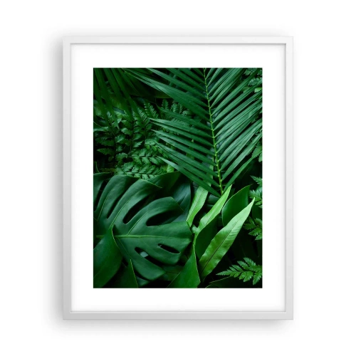 Plakat w białej ramie - Utulone w zieleni - 40x50 cm
