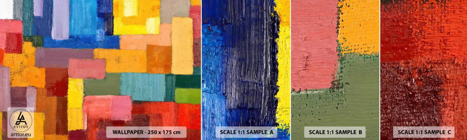 Fototapeta Próbka Samoprzylepna Deluxe Sticker - Każdy inny, wszystkie barwne - Abstrakcja, Sztuka, Nowoczesny Wzór - 100x30 cm