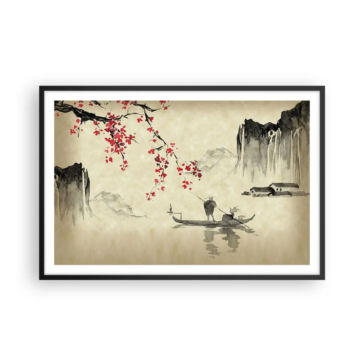 Plakat w czarnej ramie - W kraju kwitnącej wiśni - 91x61 cm