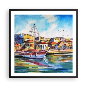 Plakat w czarnej ramie - Tęczowe popołudnie - 60x60 cm