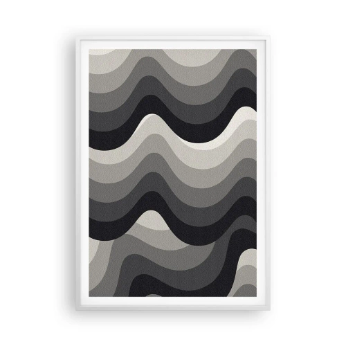 Plakat w białej ramie - Fala za falą - 70x100 cm