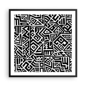 Plakat w czarnej ramie - Kompozycja prekolumbijska - 60x60 cm