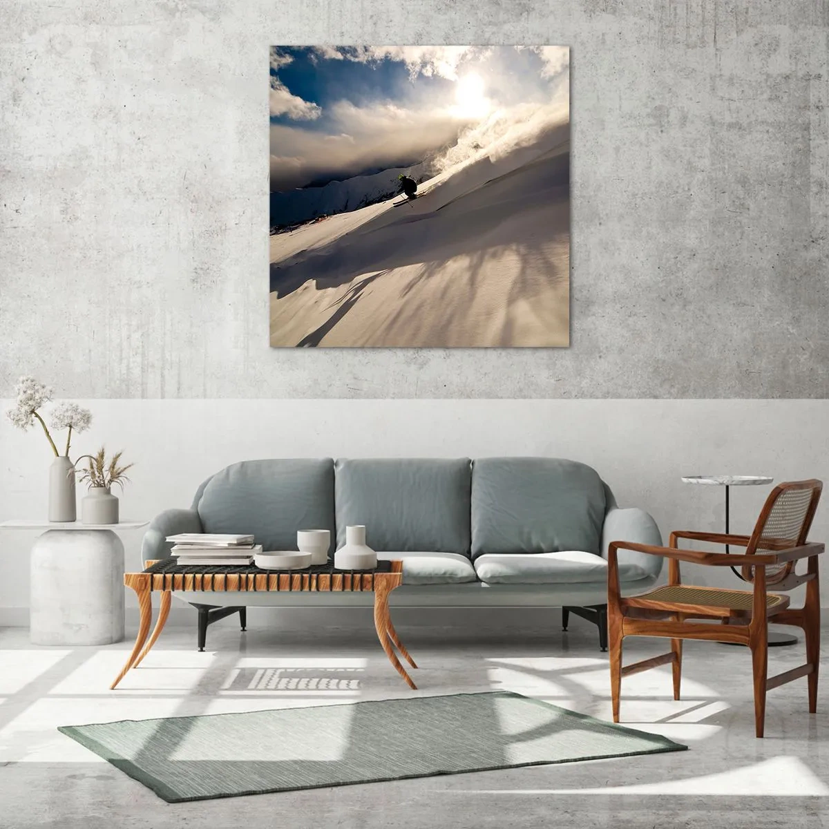 Obraz na szkle - Podjęte wyzwanie gór - 50x50 cm