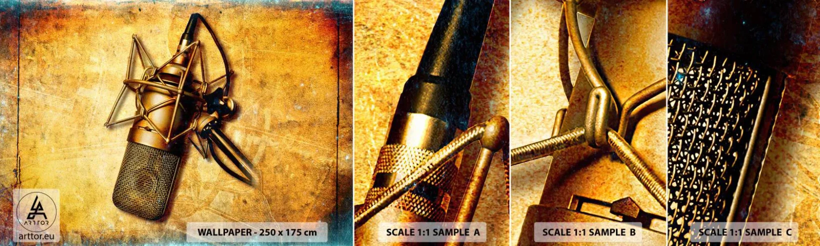 Fototapeta Próbka Standard Eco - Złote lata radia - Mikrofon, Muzyka, Retro - 100x30 cm