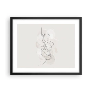 Plakat w czarnej ramie - Splątani w uścisku - 50x40 cm